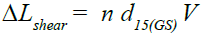 Displacement of shear actuator